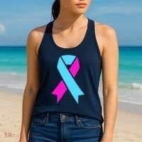 Pro Life Ribbon Pregnancy Infant Loss Awareness Stop Abortion Women's Tank Top thumb 2