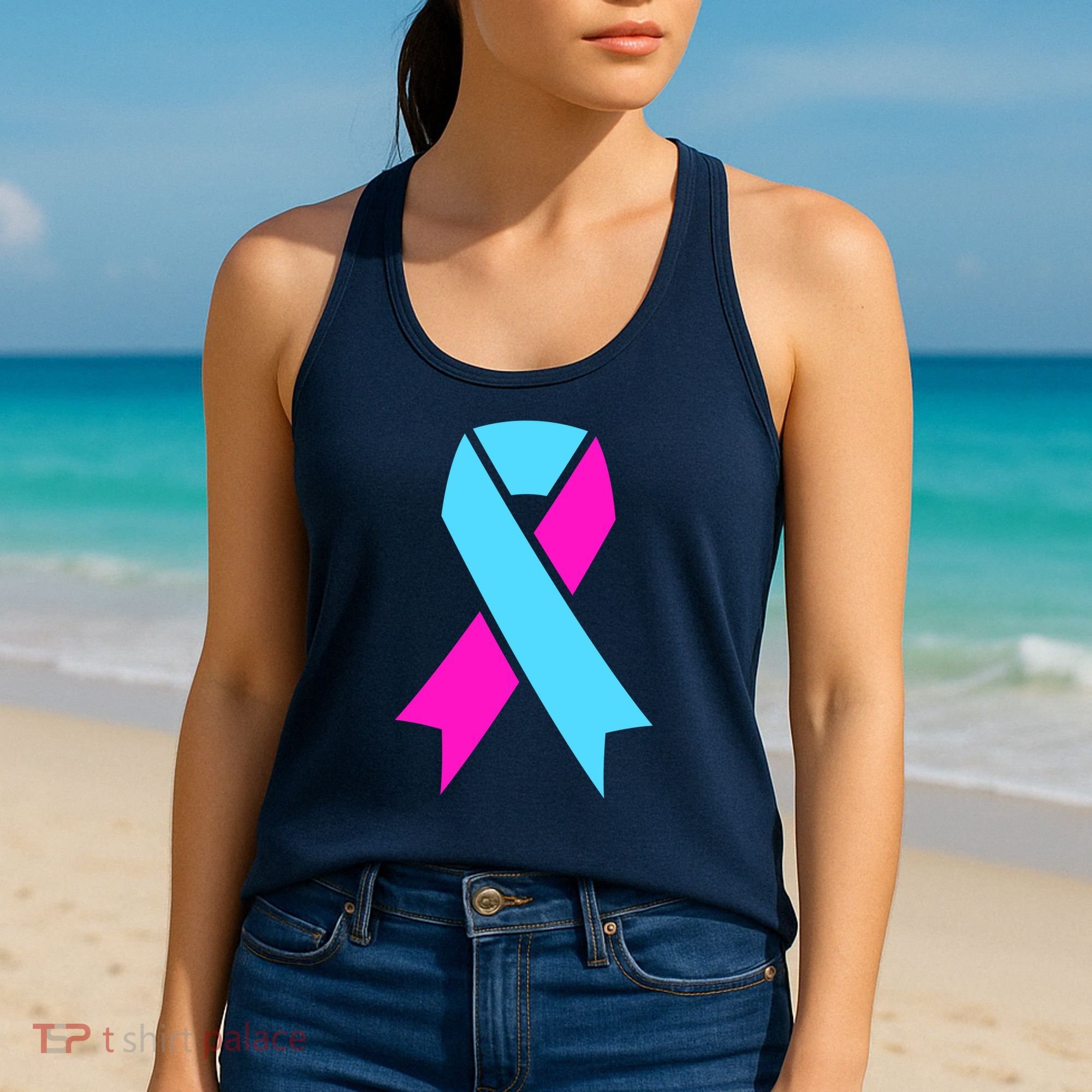 Pro Life Ribbon Pregnancy Infant Loss Awareness Stop Abortion Women's Tank Top