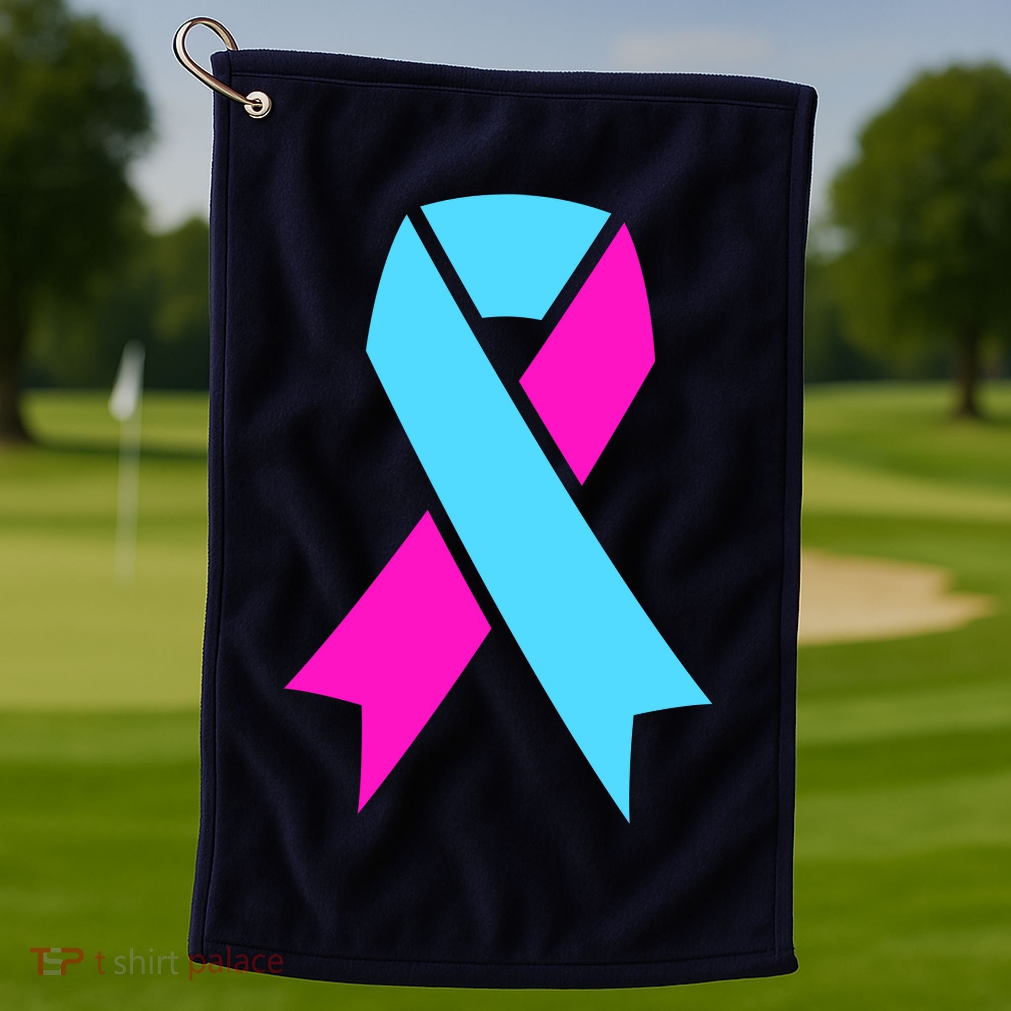 Pro Life Ribbon Pregnancy Infant Loss Awareness Stop Abortion Golf Towel