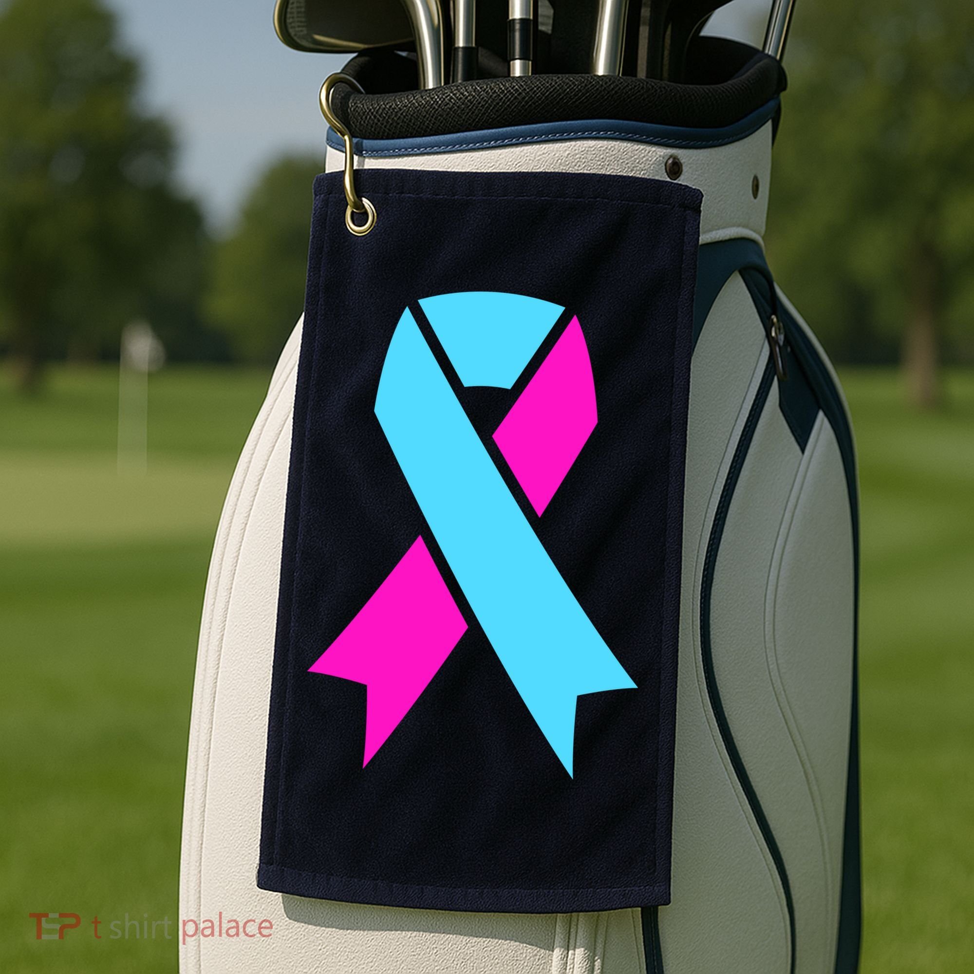 Pro Life Ribbon Pregnancy Infant Loss Awareness Stop Abortion Golf Towel