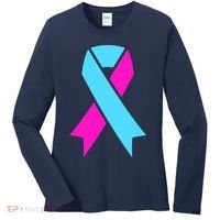 Pro Life Ribbon Pregnancy Infant Loss Awareness Stop Abortion Women's Long Sleeve Shirt thumb 0