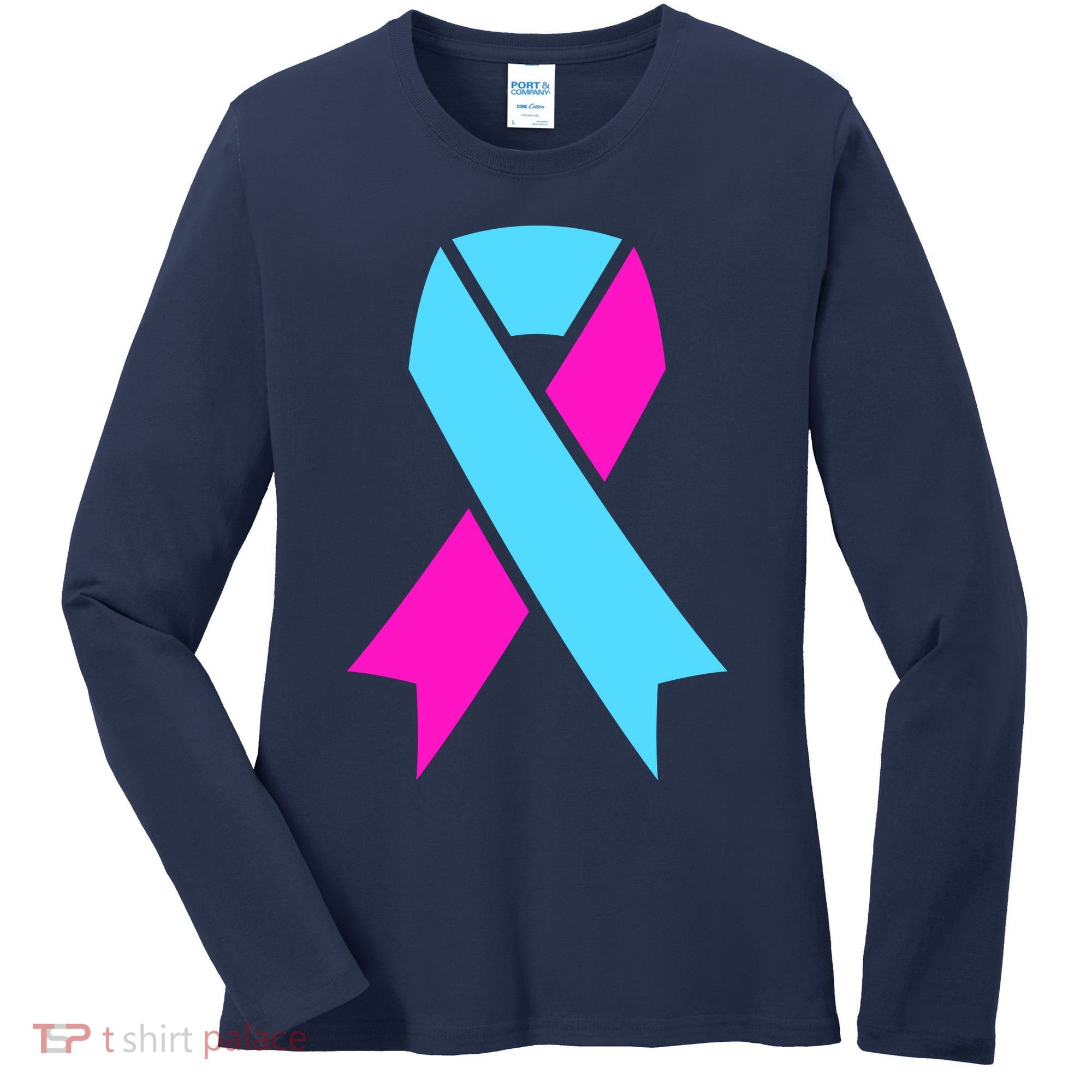 Pro Life Ribbon Pregnancy Infant Loss Awareness Stop Abortion Women's Long Sleeve Shirt