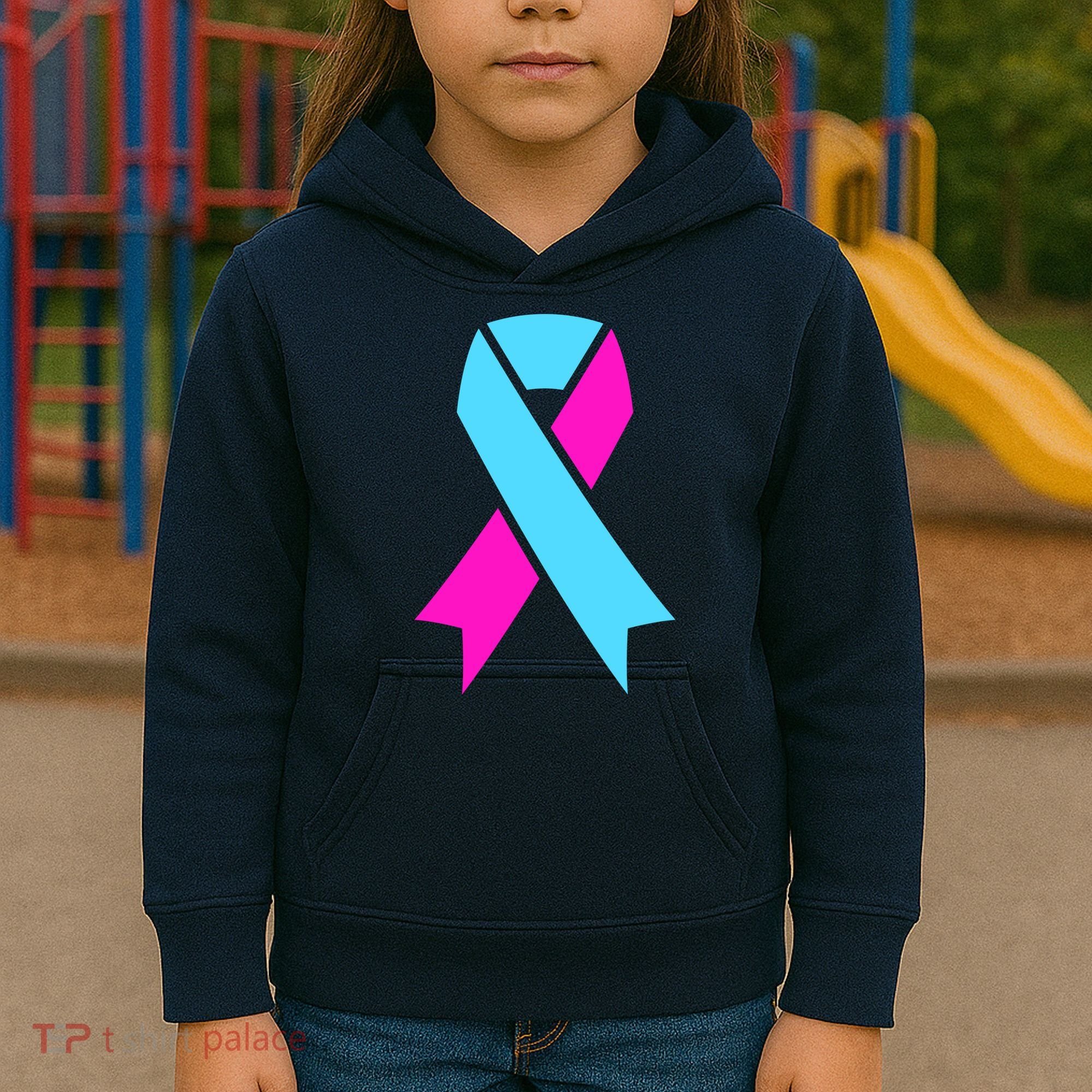 Pro Life Ribbon Pregnancy Infant Loss Awareness Stop Abortion Kids Hoodie