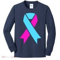 Pro Life Ribbon Pregnancy Infant Loss Awareness Stop Abortion Kids Long Sleeve Shirt thumb 0