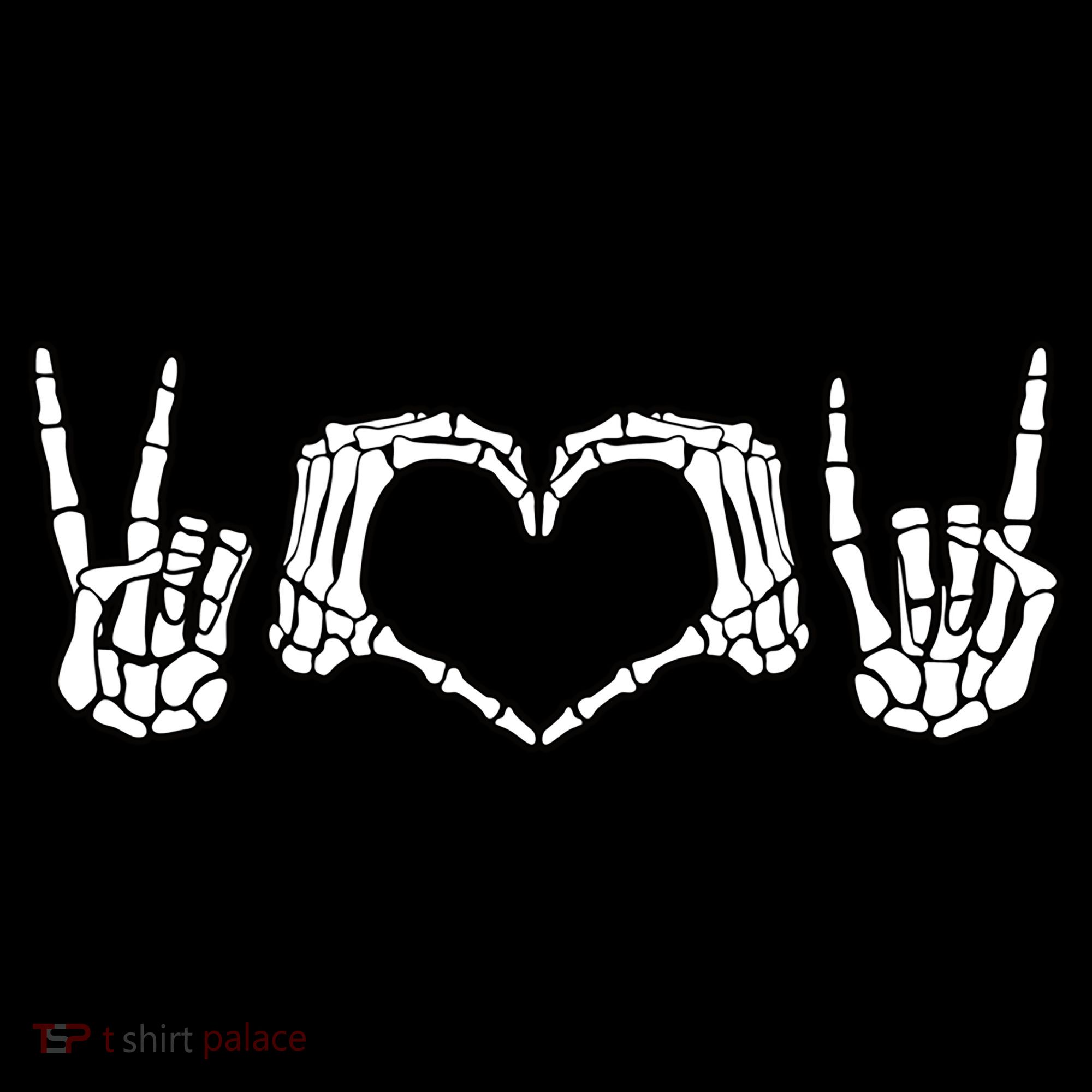 Peace Love Rock And Roll Skeleton Hand Pastel Goth Gift Coffee Mug