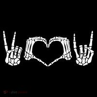 Peace Love Rock And Roll Skeleton Hand Pastel Goth Gift Ornament thumb 1