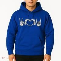 Peace Love Rock And Roll Skeleton Hand Pastel Goth Gift Hoodie thumb 2