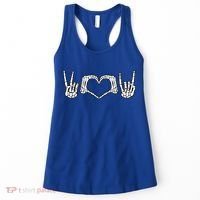 Peace Love Rock And Roll Skeleton Hand Pastel Goth Gift Women's Tank Top thumb 0
