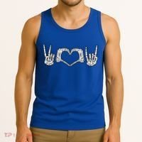 Peace Love Rock And Roll Skeleton Hand Pastel Goth Gift Tank Top thumb 3