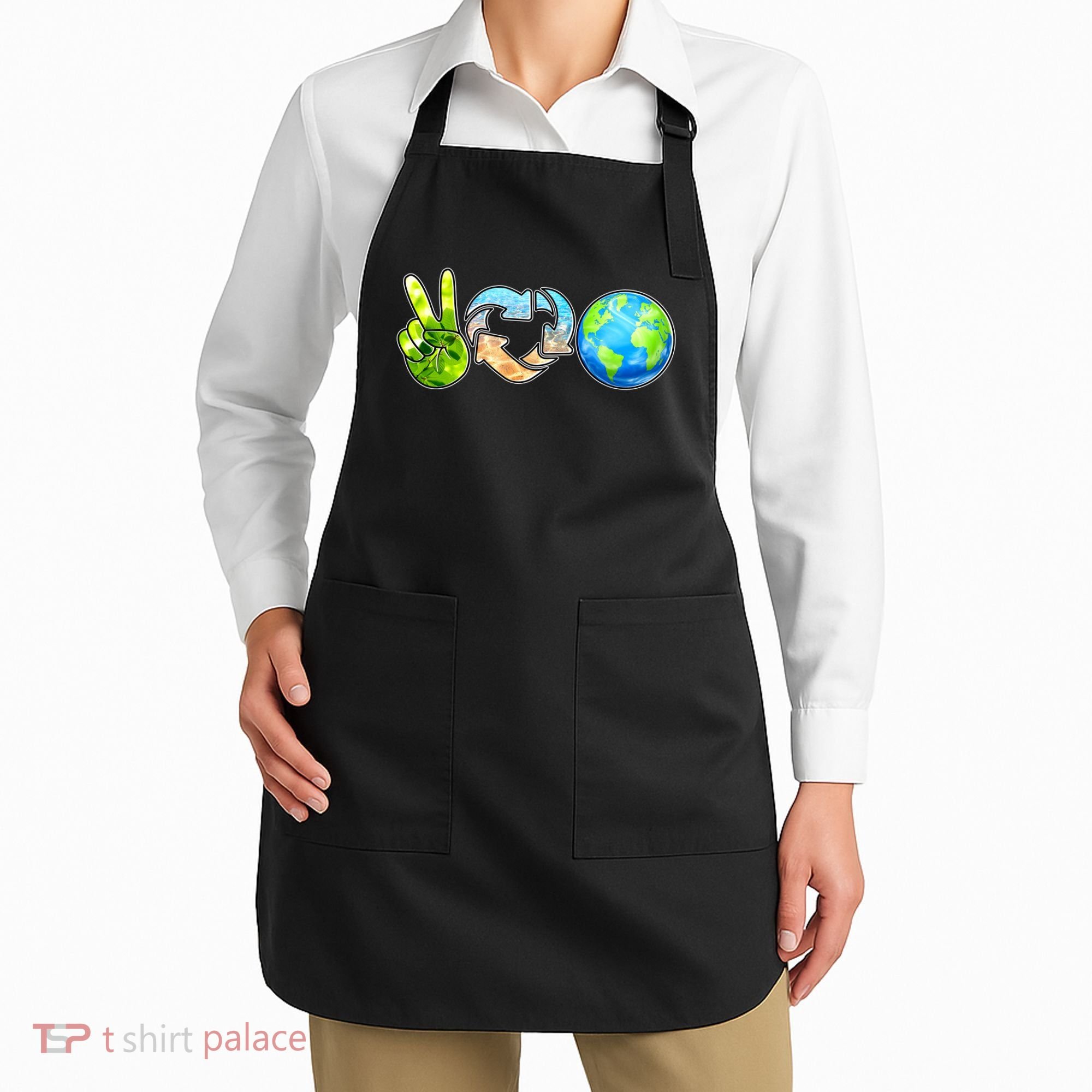 Peace Love Recycle Earth Celebrate Earth Day Everyday Apron