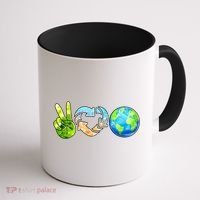 Peace Love Recycle Earth Celebrate Earth Day Everyday Coffee Mug thumb 1