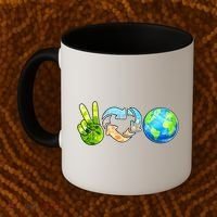 Peace Love Recycle Earth Celebrate Earth Day Everyday Coffee Mug thumb 2