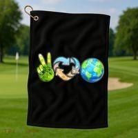Peace Love Recycle Earth Celebrate Earth Day Everyday Golf Towel thumb 1