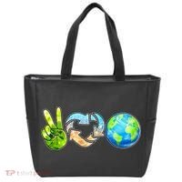 Peace Love Recycle Earth Celebrate Earth Day Everyday Tote Bag thumb 0