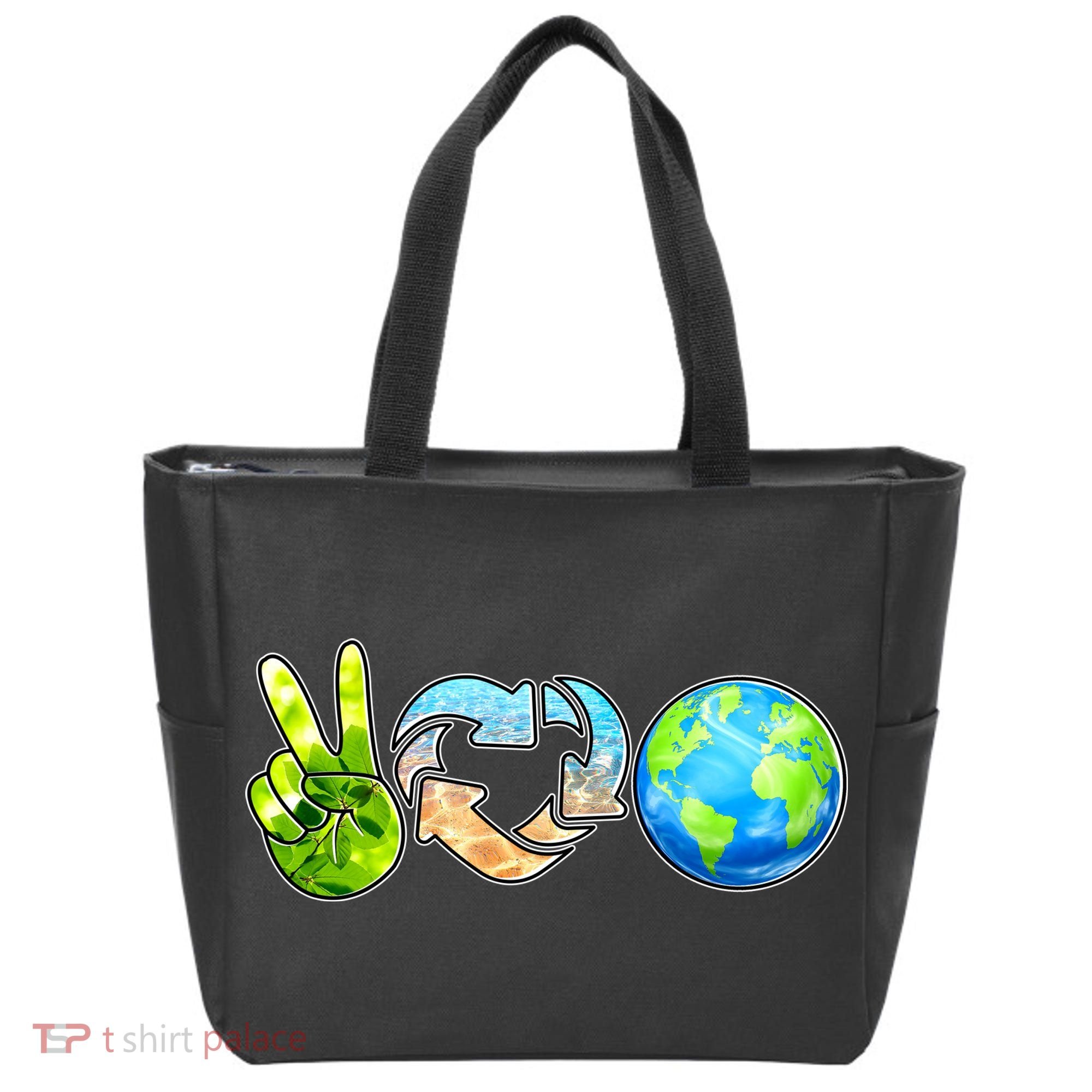 Peace Love Recycle Earth Celebrate Earth Day Everyday Tote Bag