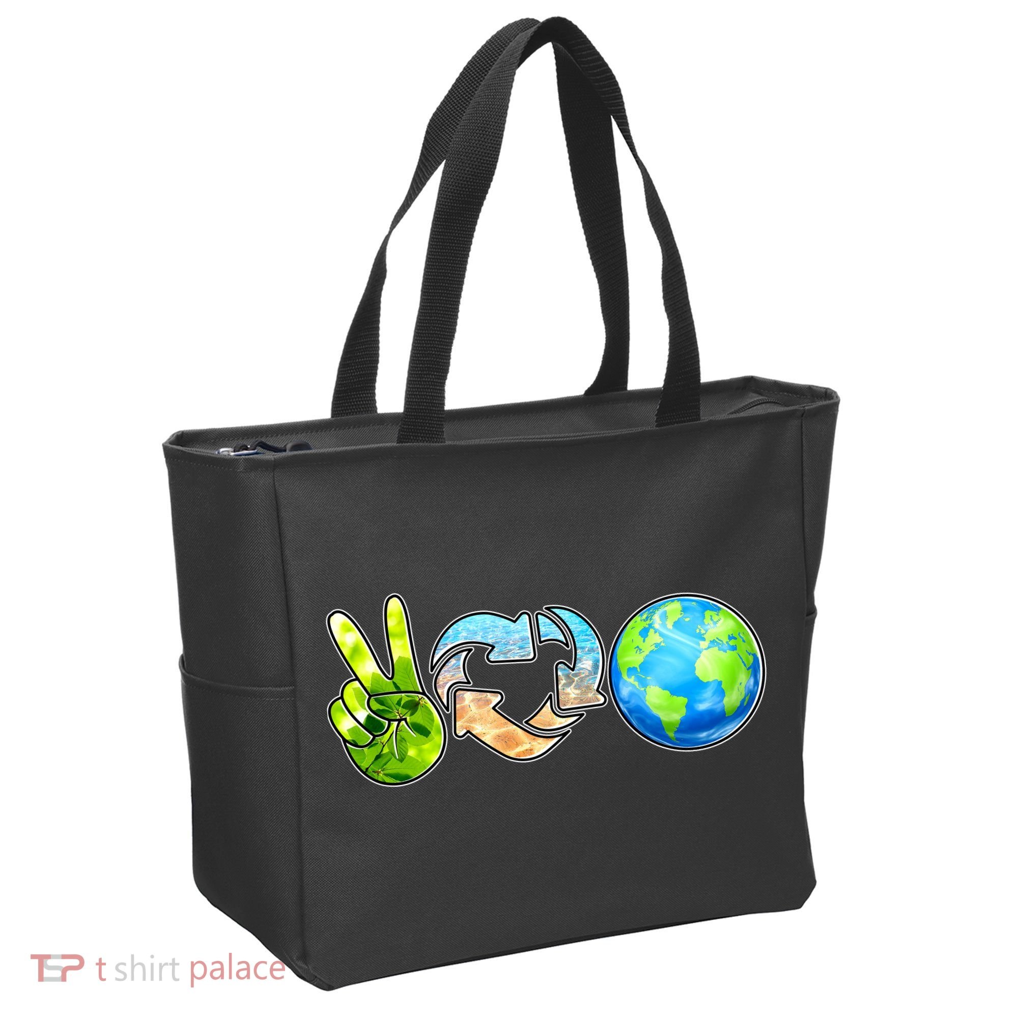 Peace Love Recycle Earth Celebrate Earth Day Everyday Tote Bag