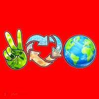 Peace Love Recycle Earth Celebrate Earth Day Everyday Santa Hat thumb 1