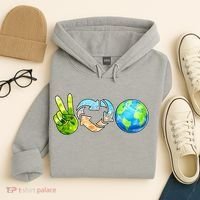 Peace Love Recycle Earth Celebrate Earth Day Everyday Hoodie thumb 4