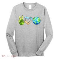 Peace Love Recycle Earth Celebrate Earth Day Everyday Long Sleeve Shirt thumb 0
