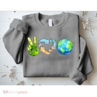Peace Love Recycle Earth Celebrate Earth Day Everyday Sweatshirt thumb 2