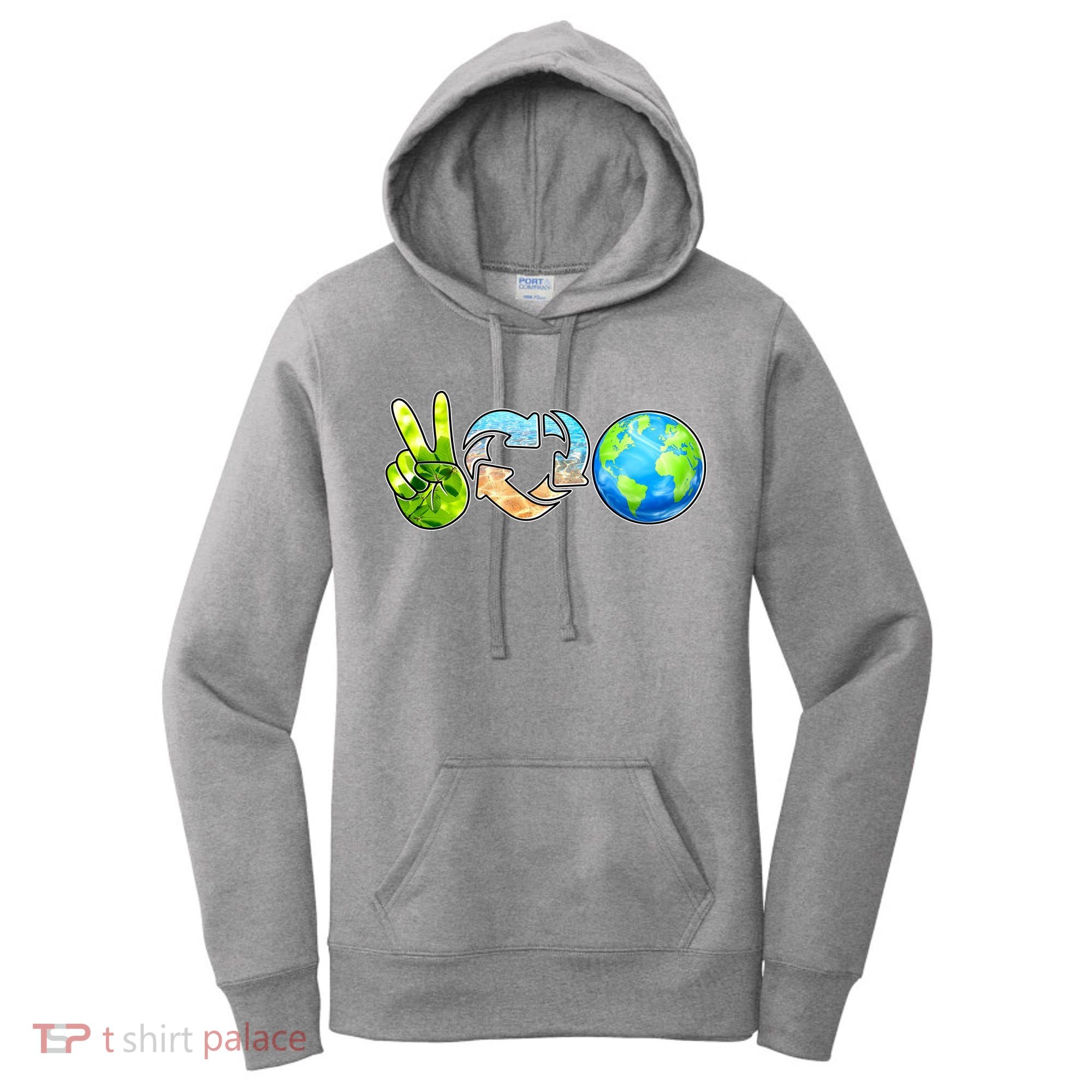 Peace Love Recycle Earth Celebrate Earth Day Everyday Women's Hoodie