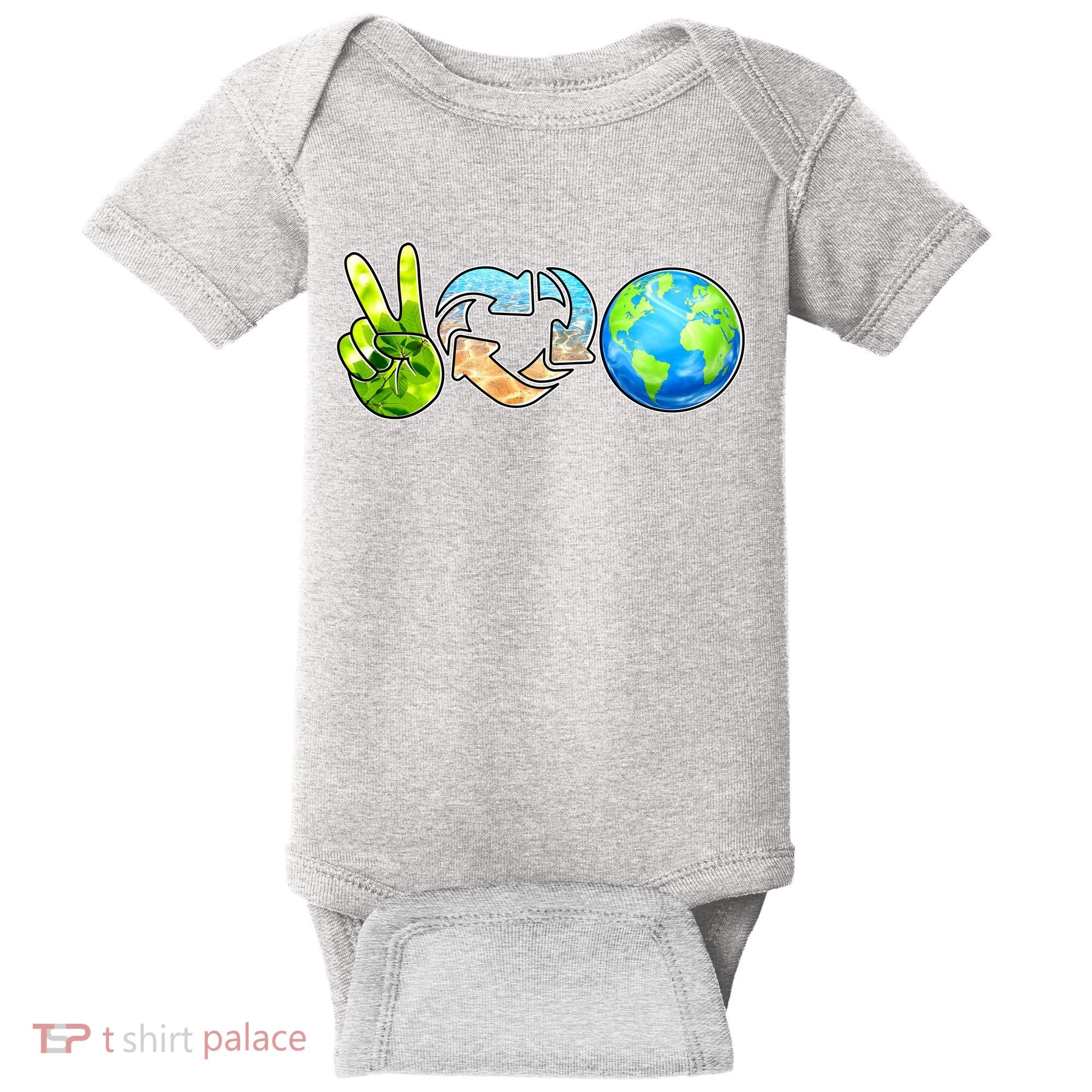 Peace Love Recycle Earth Celebrate Earth Day Everyday Baby Bodysuit