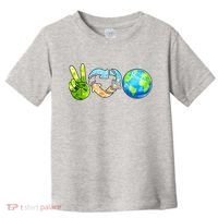 Peace Love Recycle Earth Celebrate Earth Day Everyday Toddler T-Shirt thumb 0