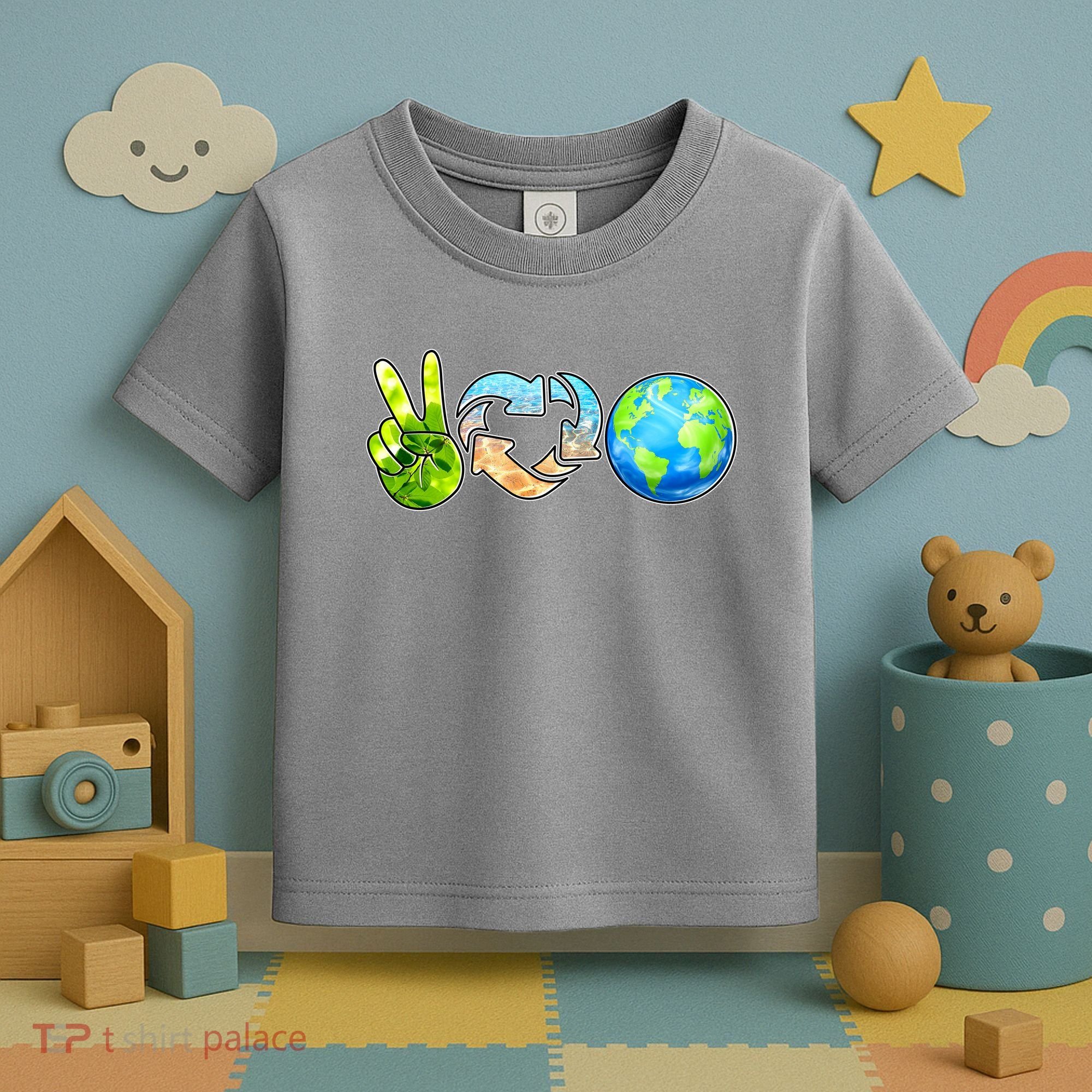 Peace Love Recycle Earth Celebrate Earth Day Everyday Toddler T-Shirt