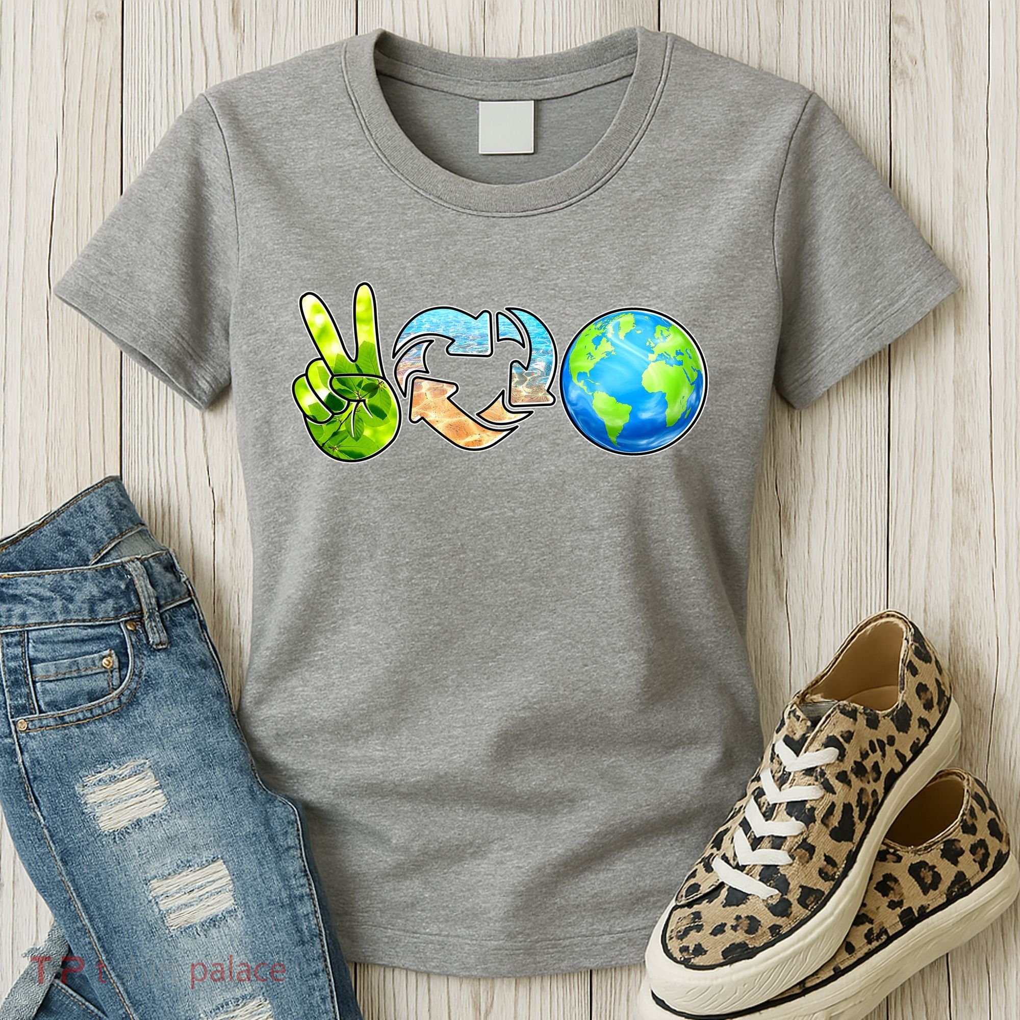 Peace Love Recycle Earth Celebrate Earth Day Everyday Women's T-Shirt