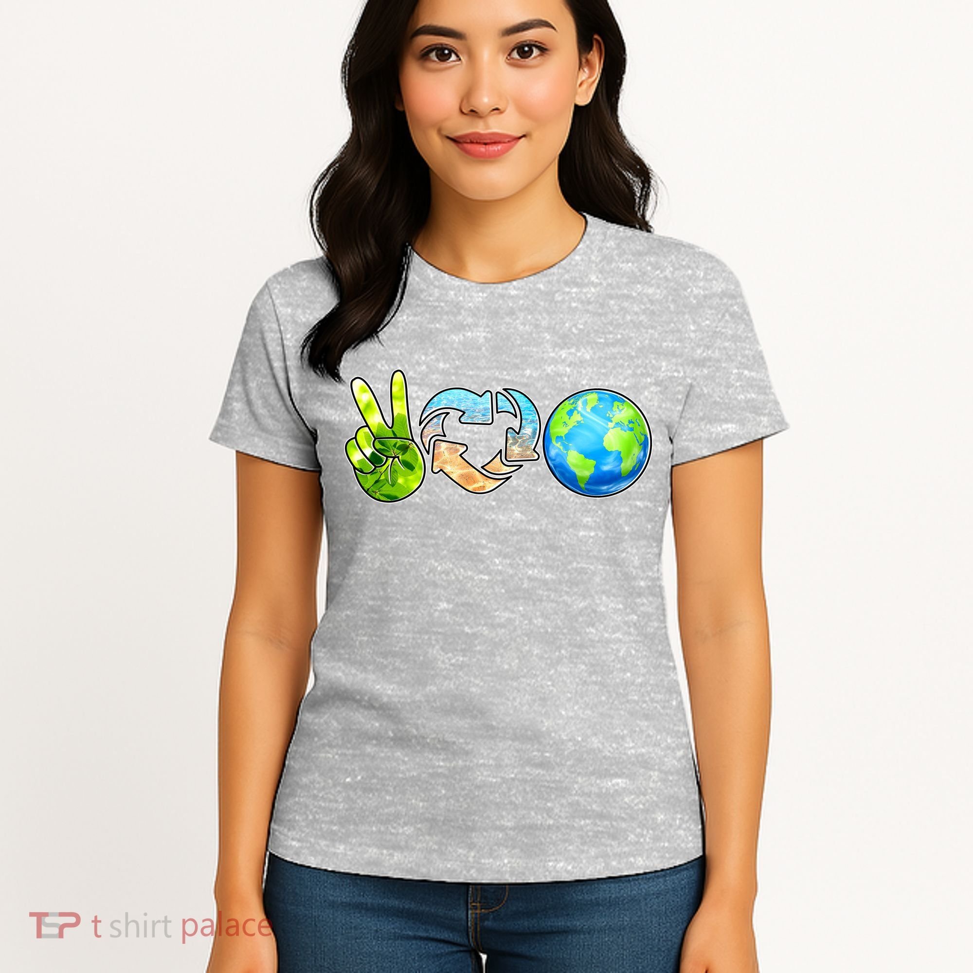 Peace Love Recycle Earth Celebrate Earth Day Everyday Women's T-Shirt
