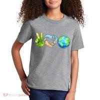 Peace Love Recycle Earth Celebrate Earth Day Everyday Kids T-Shirt thumb 2