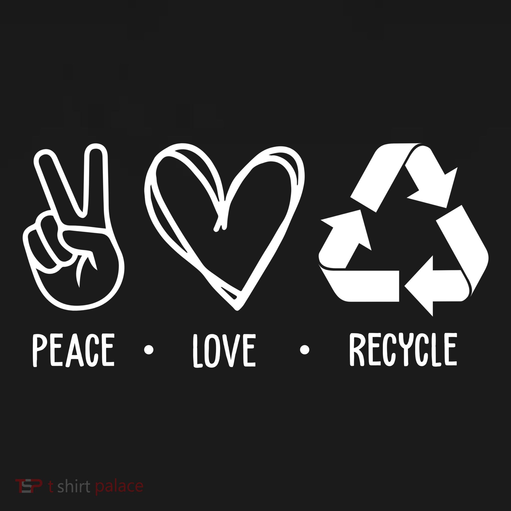 Peace Love Recycle Earth Day USA-Made Doggie Bandana