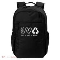 Peace Love Recycle Earth Day Backpack thumb 0