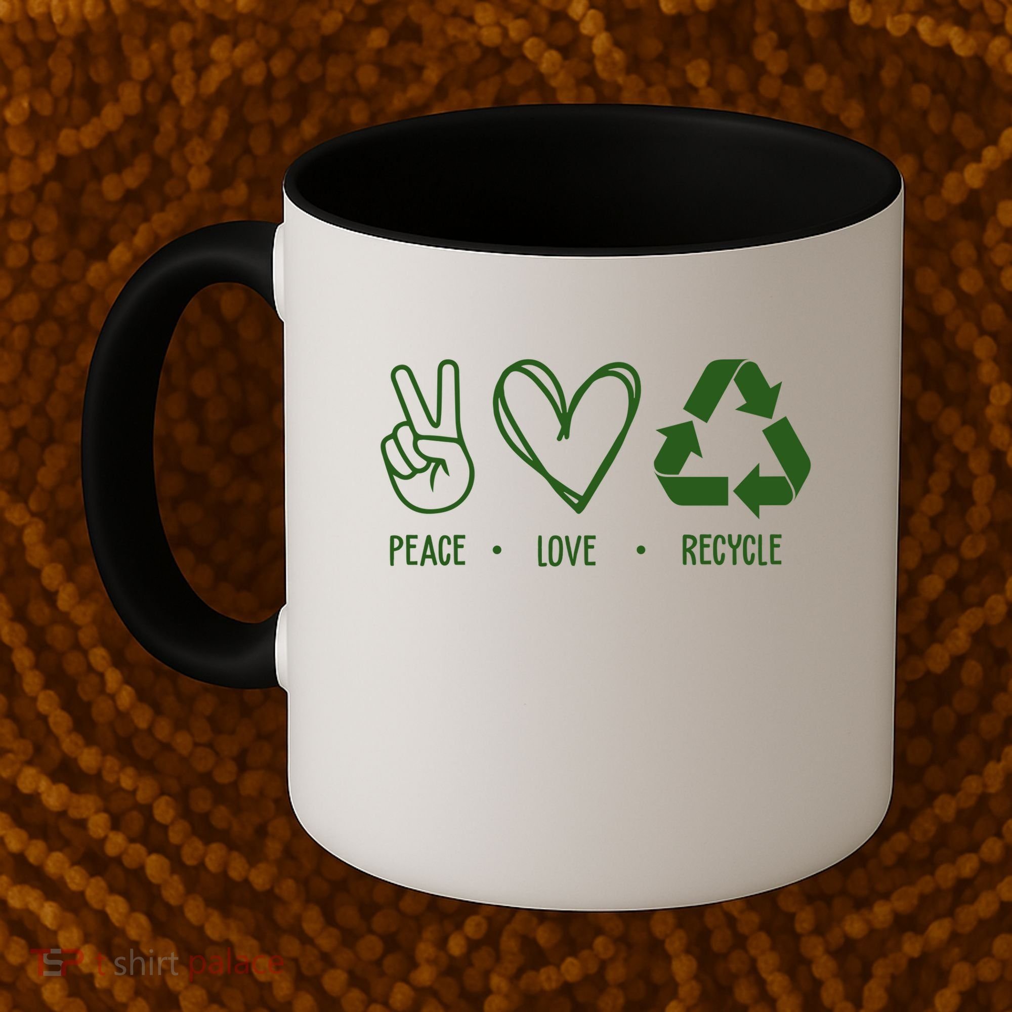 Peace Love Recycle Earth Day Coffee Mug