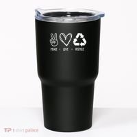 Peace Love Recycle Earth Day Tumbler thumb 0