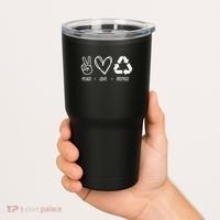 Peace Love Recycle Earth Day Tumbler thumb 2