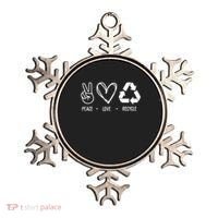 Peace Love Recycle Earth Day Ornament thumb 0