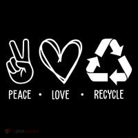 Peace Love Recycle Earth Day Ornament thumb 1