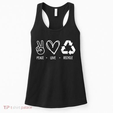 Peace Love Recycle Earth Day Women's Tank Top