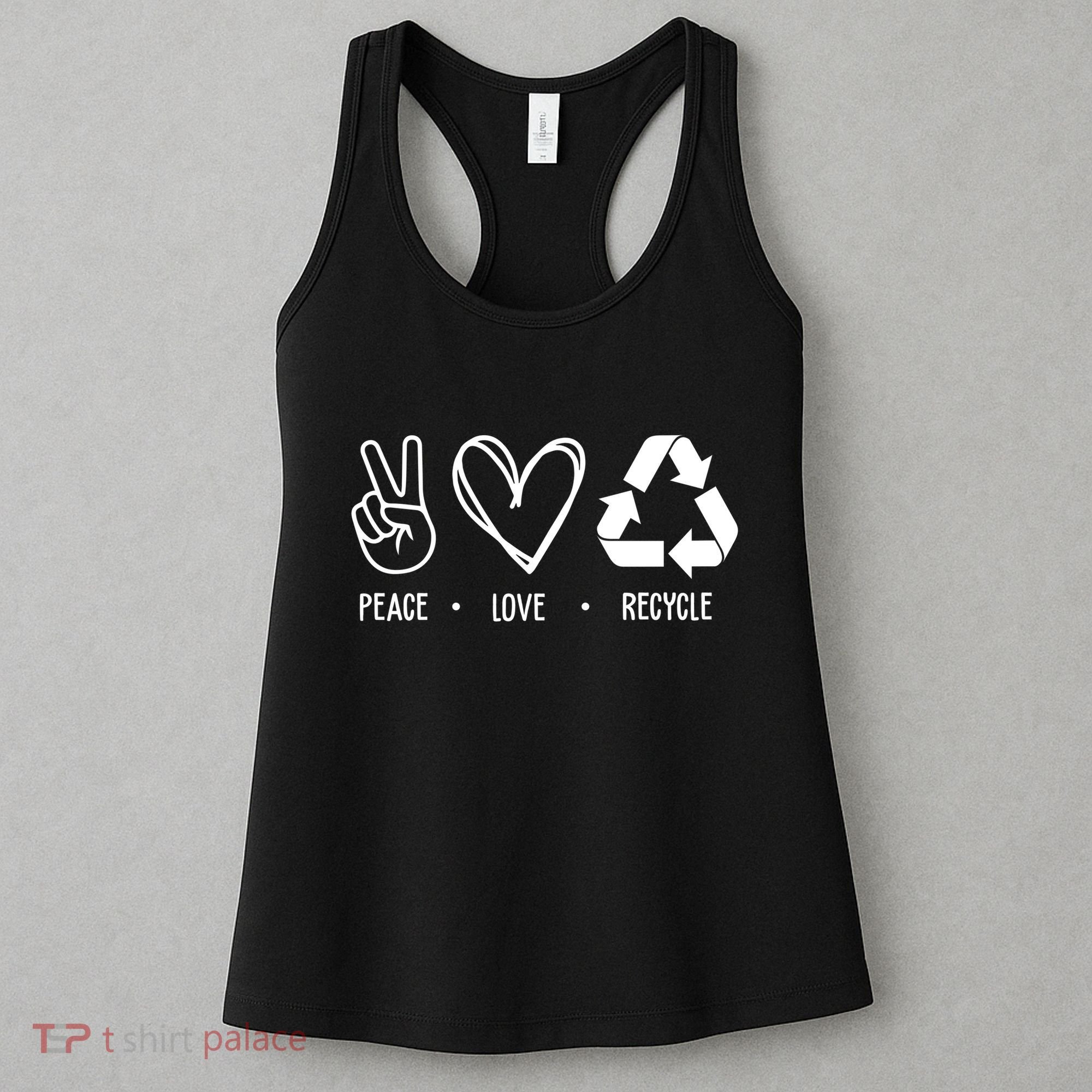 Peace Love Recycle Earth Day Women's Tank Top