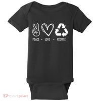 Peace Love Recycle Earth Day Baby Bodysuit thumb 0