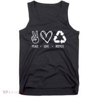 Peace Love Recycle Earth Day Tank Top thumb 0