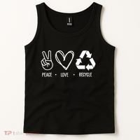 Peace Love Recycle Earth Day Tank Top thumb 2