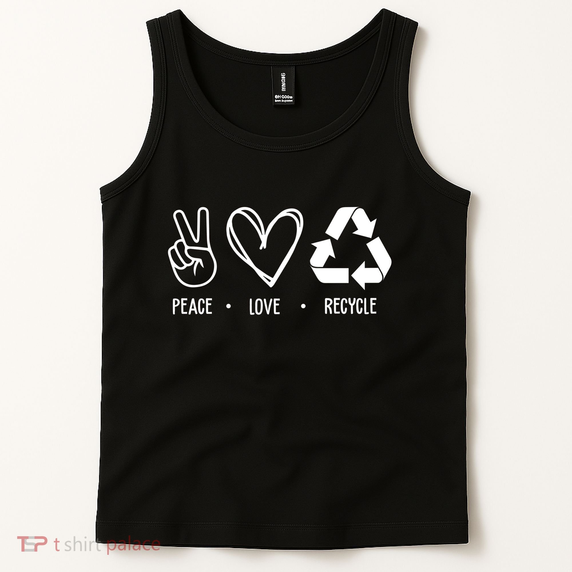 Peace Love Recycle Earth Day Tank Top