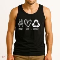Peace Love Recycle Earth Day Tank Top thumb 3