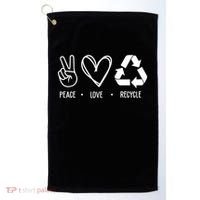 Peace Love Recycle Earth Day Golf Towel thumb 0