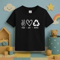 Peace Love Recycle Earth Day Toddler T-Shirt thumb 3
