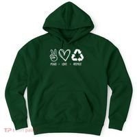 Peace Love Recycle Earth Day Hoodie thumb 0