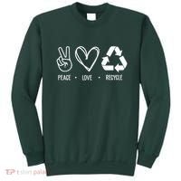Peace Love Recycle Earth Day Sweatshirt thumb 0