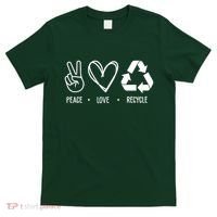 Peace Love Recycle Earth Day T-Shirt thumb 0